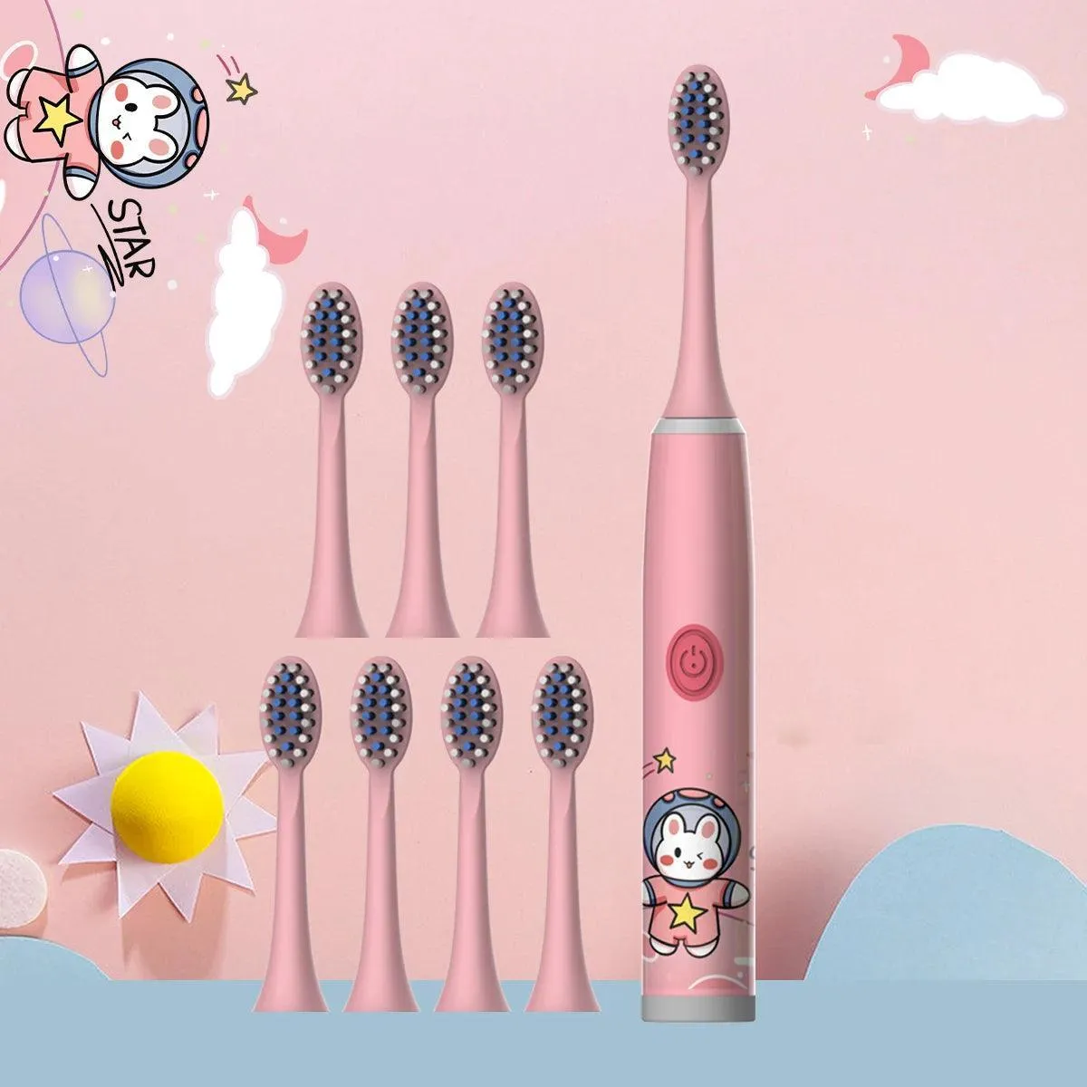 Vibrant Kids Electric Toothbrush Set: Fun Cartoon Oral Care for Happy Smiles!