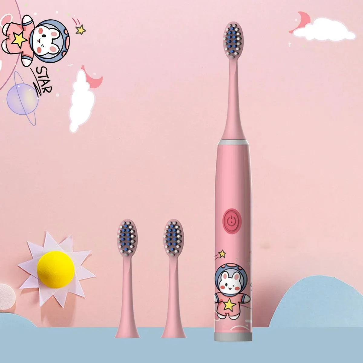 Vibrant Kids Electric Toothbrush Set: Fun Cartoon Oral Care for Happy Smiles!