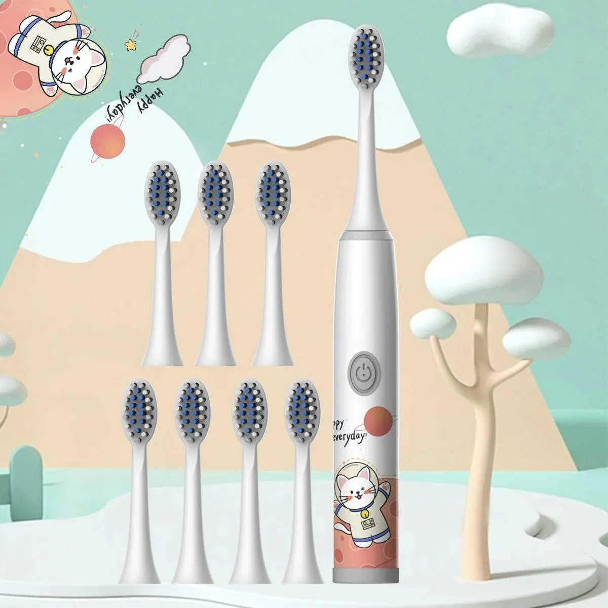 Vibrant Kids Electric Toothbrush Set: Fun Cartoon Oral Care for Happy Smiles!