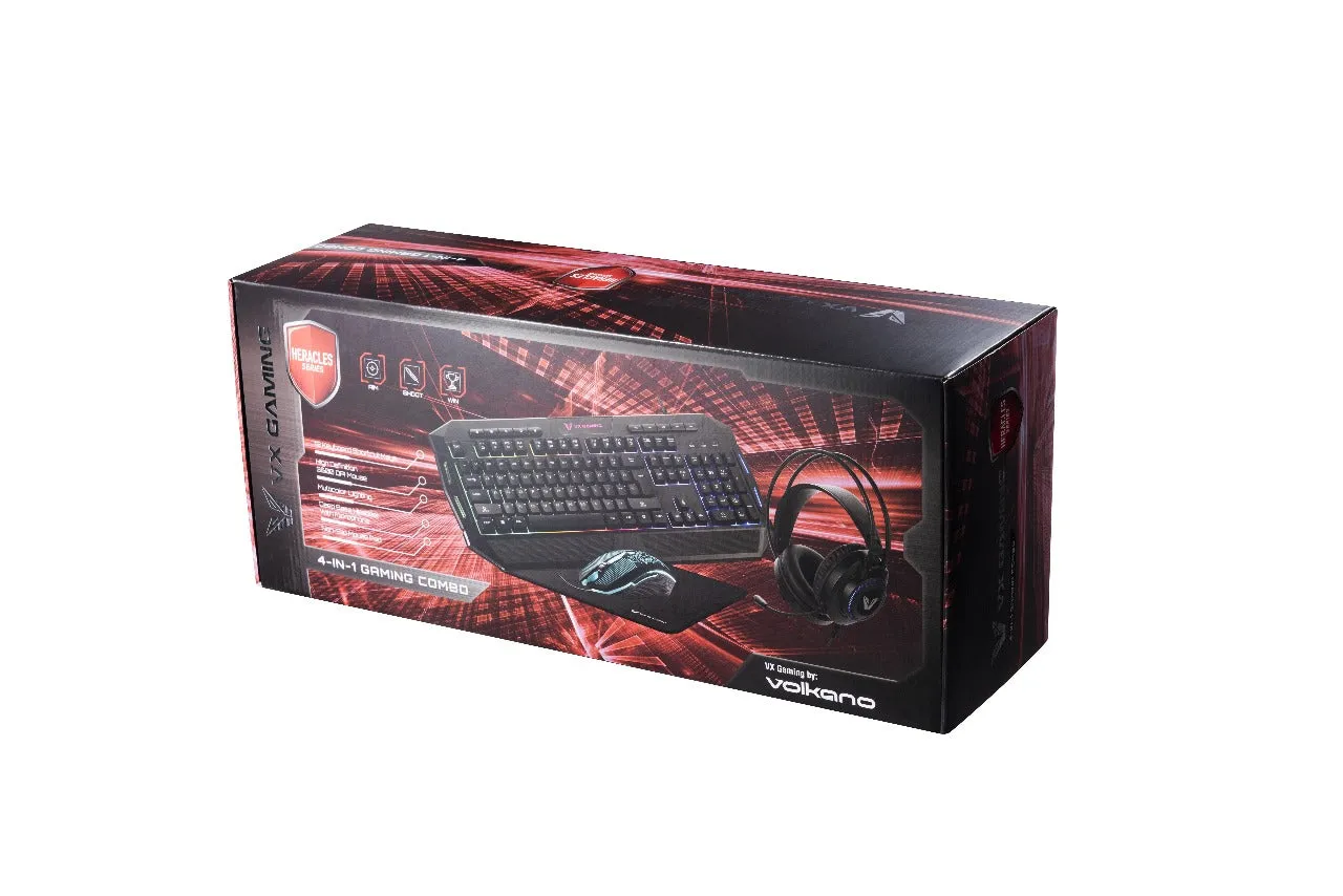 VX Gaming Heracles series 4-in-1 Combo KB, Mouse, Mousepad, Headset