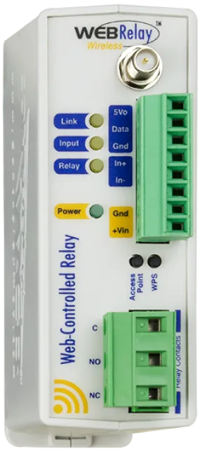 WebRelay Wireless | Single Relay, Single Input, Up to 4 Temperature Sensors