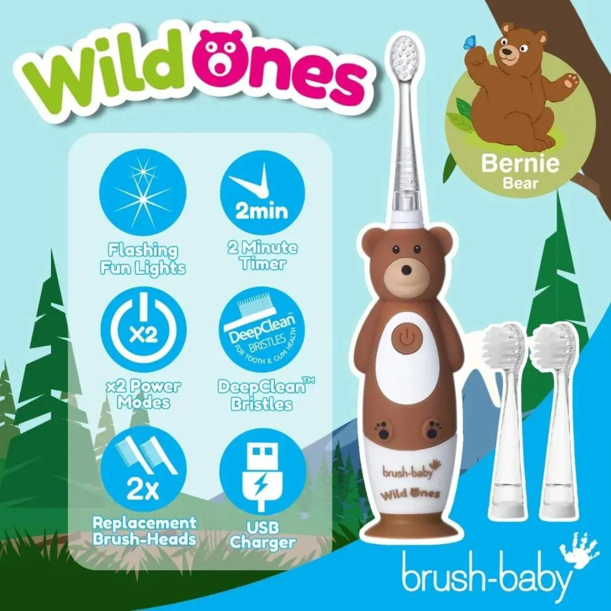 WildOnes™ Bear Kids Electric Rechargeable Toothbrush