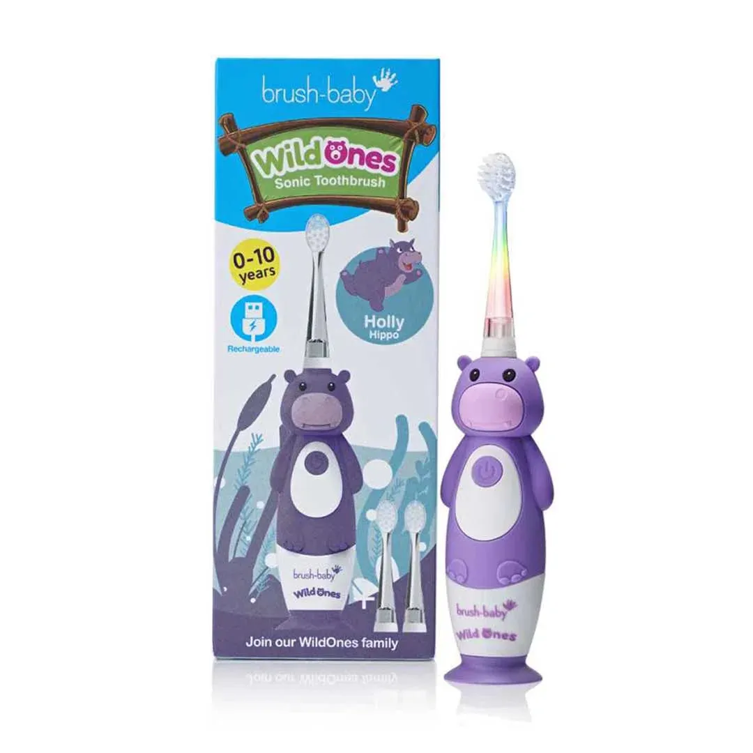 WildOnes™ Hippo Kids Electric Rechargeable Toothbrush and WildOnes Applemint Toothpaste