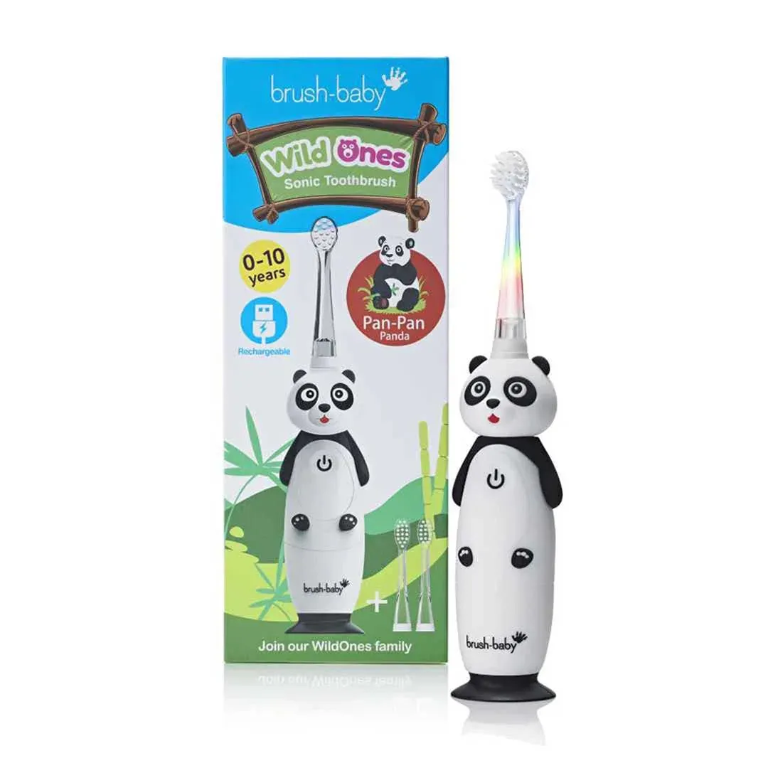 WildOnes™ Panda Kids Electric Rechargeable Toothbrush and WildOnes Applemint Toothpaste