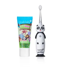 WildOnes™ Panda Kids Electric Rechargeable Toothbrush and WildOnes Applemint Toothpaste