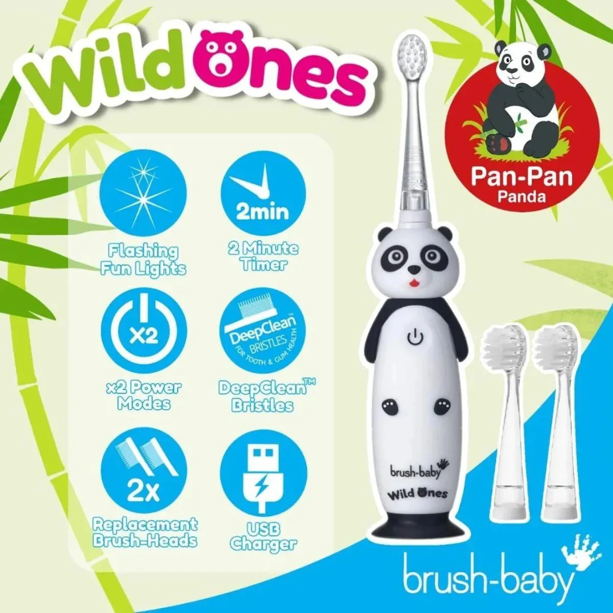 WildOnes™ Panda Kids Electric Rechargeable Toothbrush