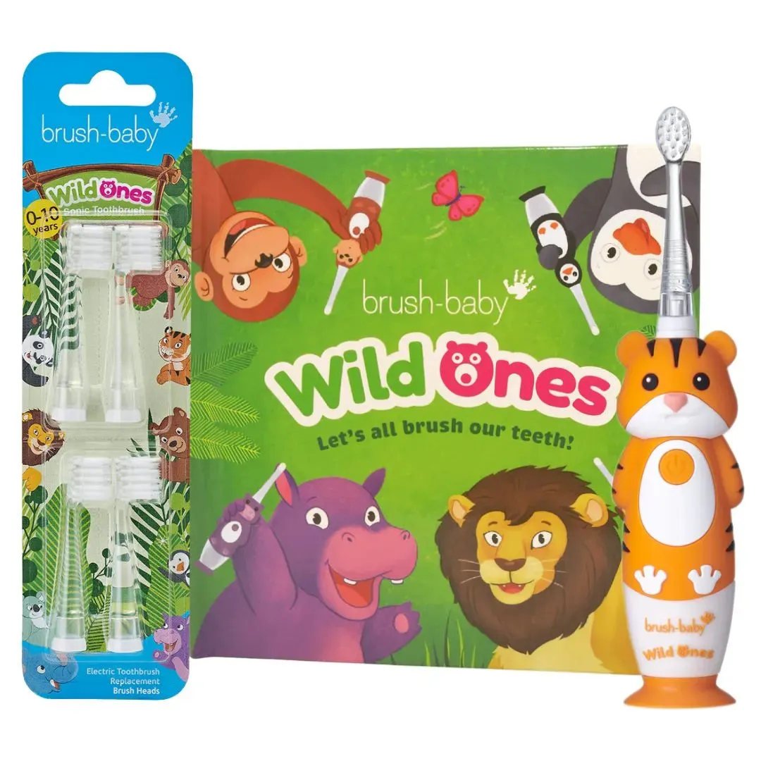 WildOnes™ Tiger Rechargeable Kids Toothbrush Gift Set