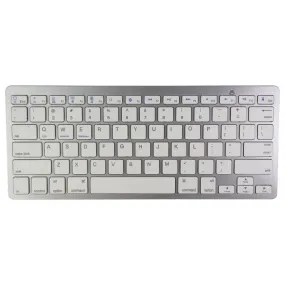 Wireless Compact Bluetooth Keyboard for PC/Windows & More - Silver/White