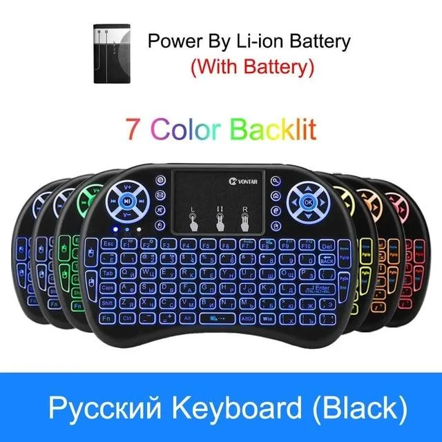 Wireless Smart Keyboard With Air Mouse Touchpad And Customizable 7 Color LED Backlight