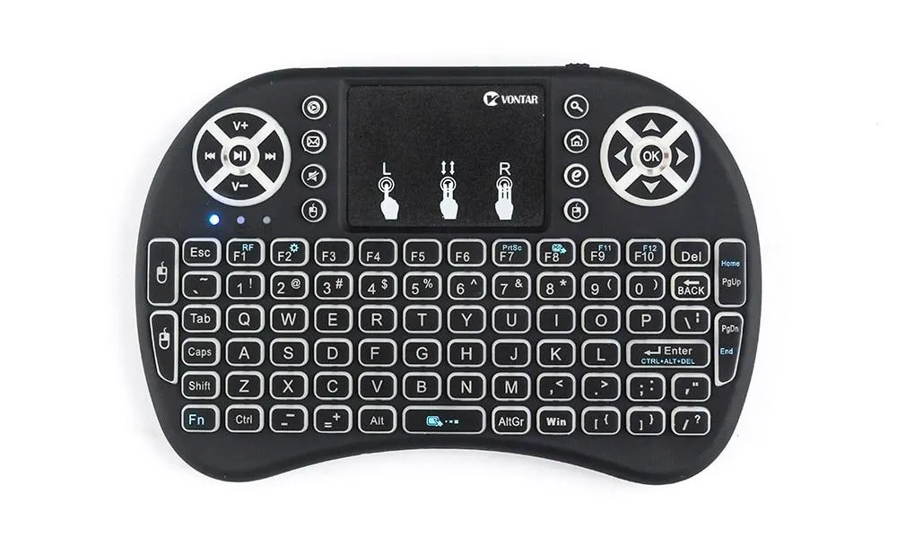 Wireless Smart Keyboard With Air Mouse Touchpad And Customizable 7 Color LED Backlight