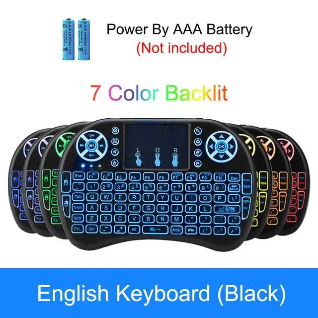 Wireless Smart Keyboard With Air Mouse Touchpad And Customizable 7 Color LED Backlight