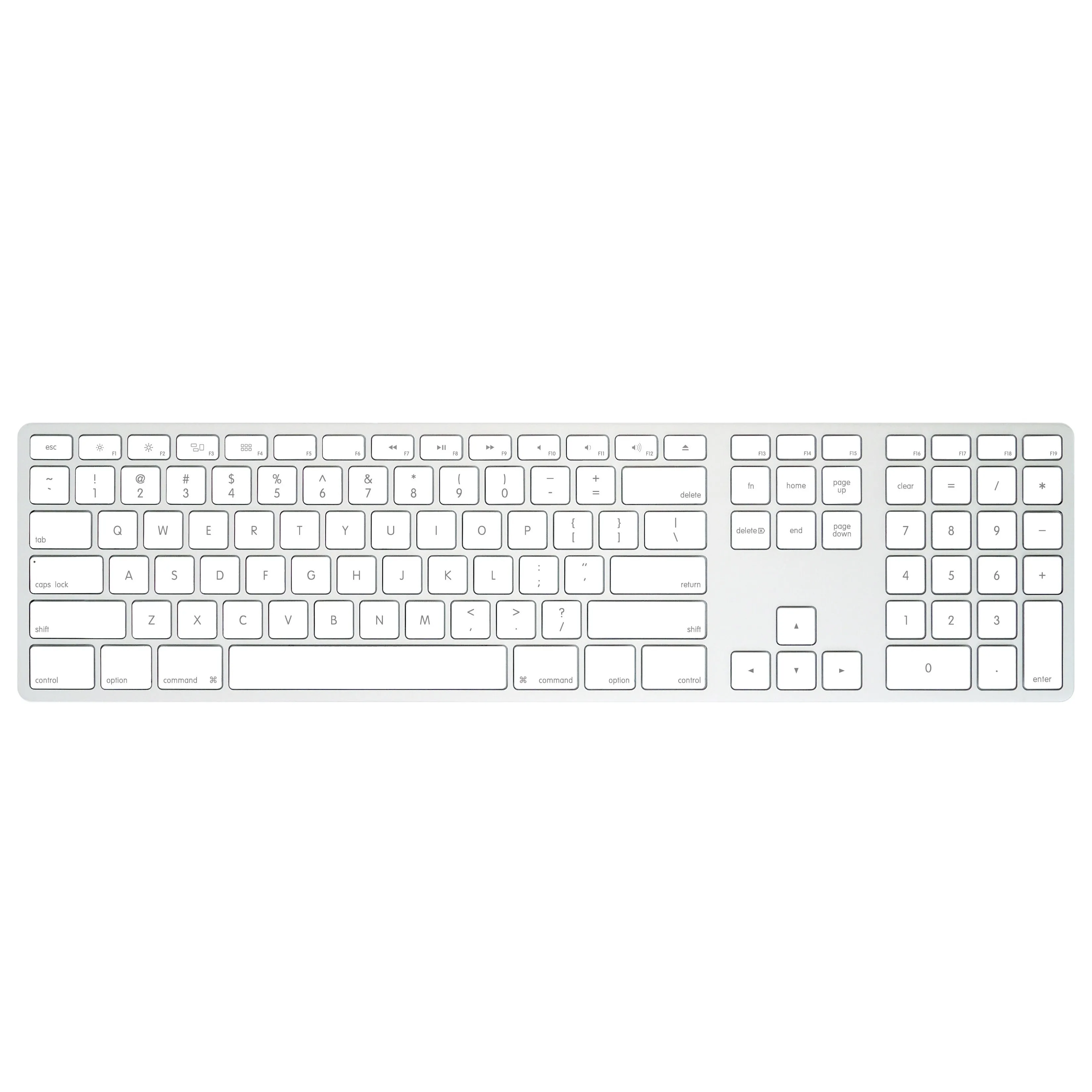 Wireless USB-C Aluminum Keyboard for Mac – Silver