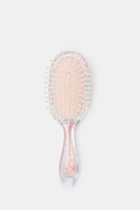 Women Pink Embellished Hair Brush