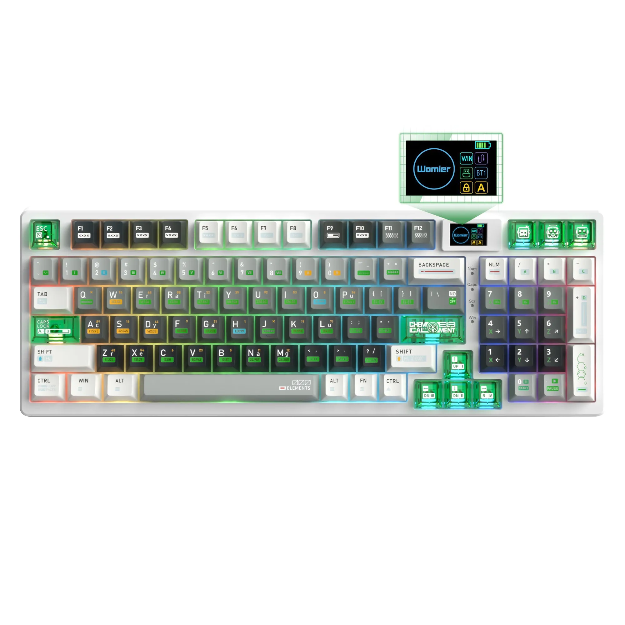 Womier M90 Chemistry Themed 96% Wireless Keyboard with Multimedia Display