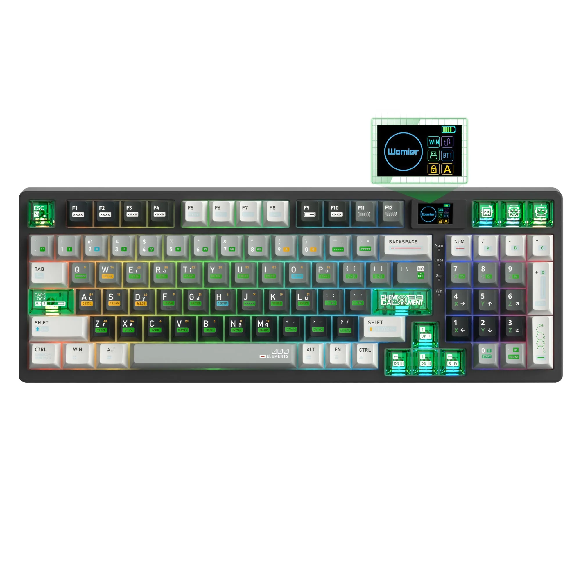 Womier M90 Chemistry Themed 96% Wireless Keyboard with Multimedia Display