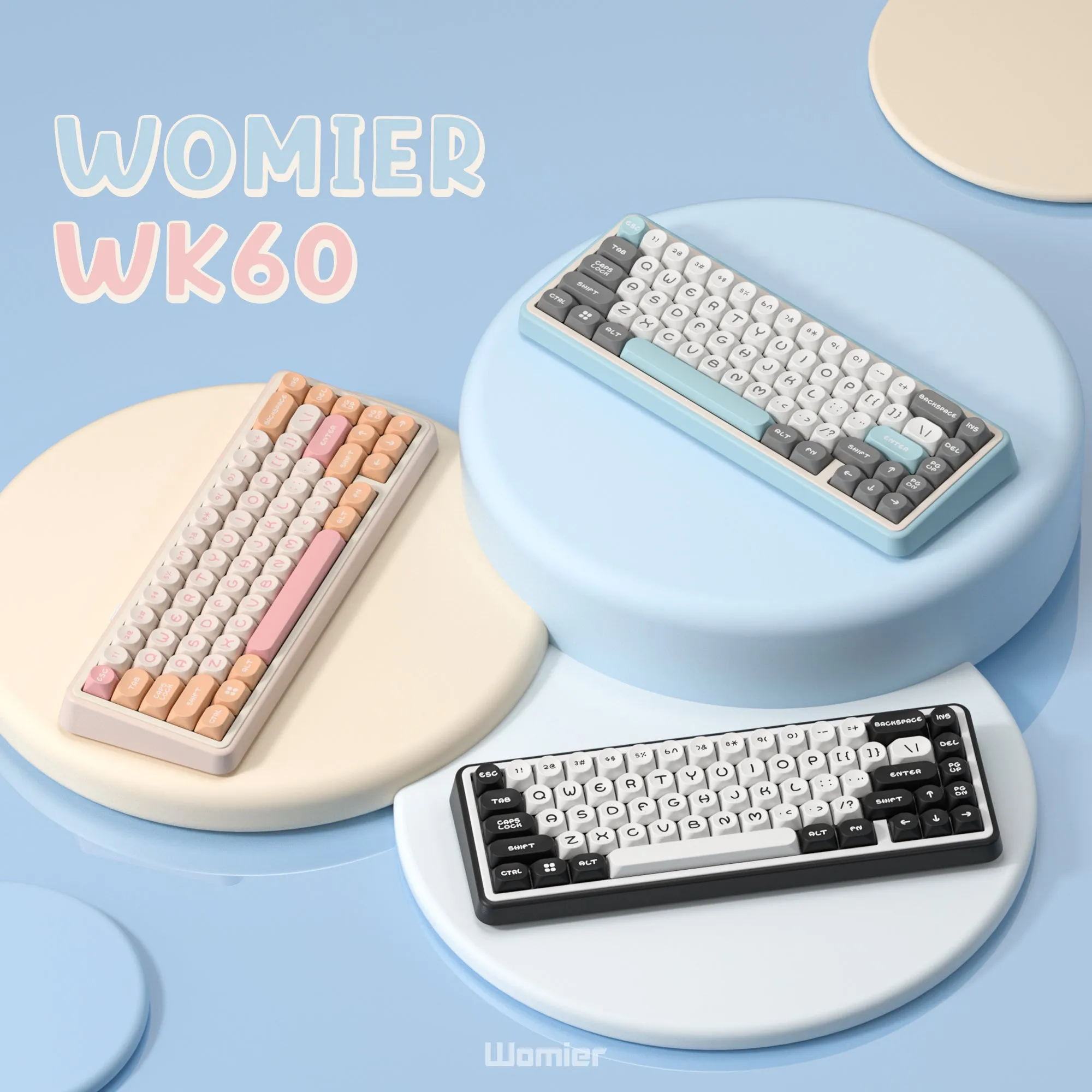 Womier WK60 65% Gasket Mounted Wireless Keyboard (4 Colors)