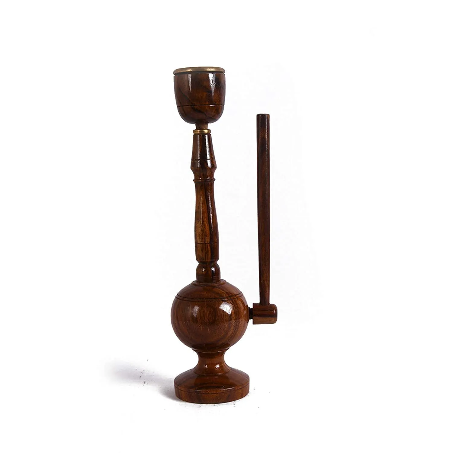 Wooden Hookah Unbreakable Sherlock Smoking Pipe/Hukka Hokka,Ethnic Handicraft for Home Décor Traditional Hookah Office showpiece (6 inch Hight & 2 inch width)