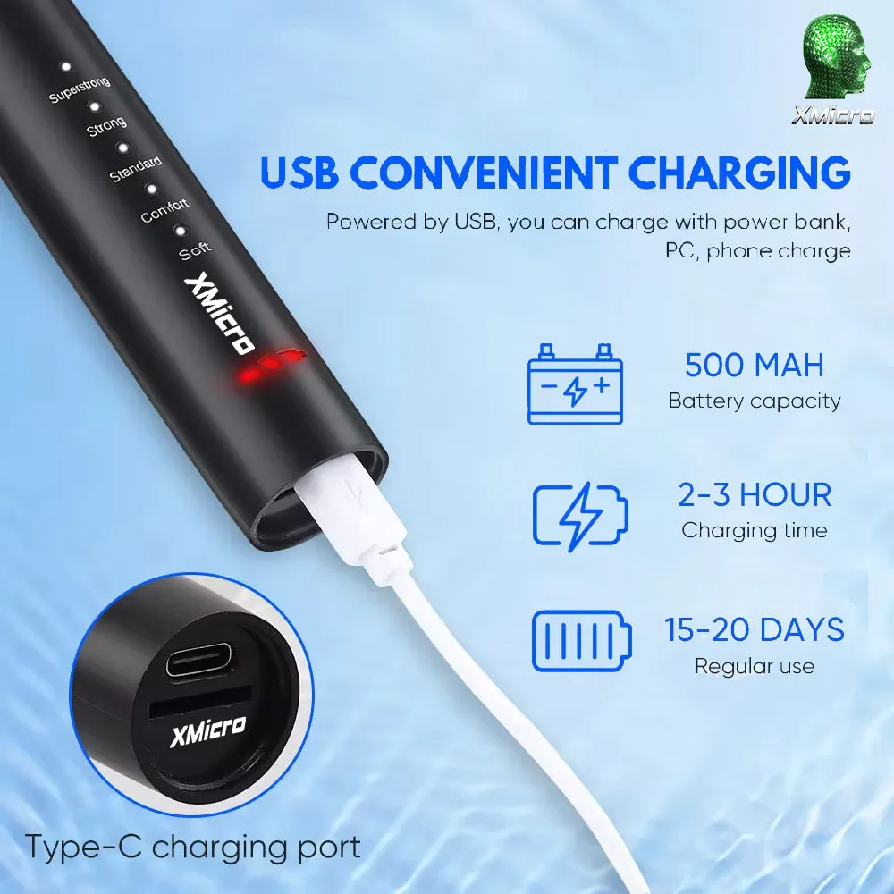 XMicro® Oral Care Electric Ultrasonic Toothbrush Waterproof Ultra Whitening USB