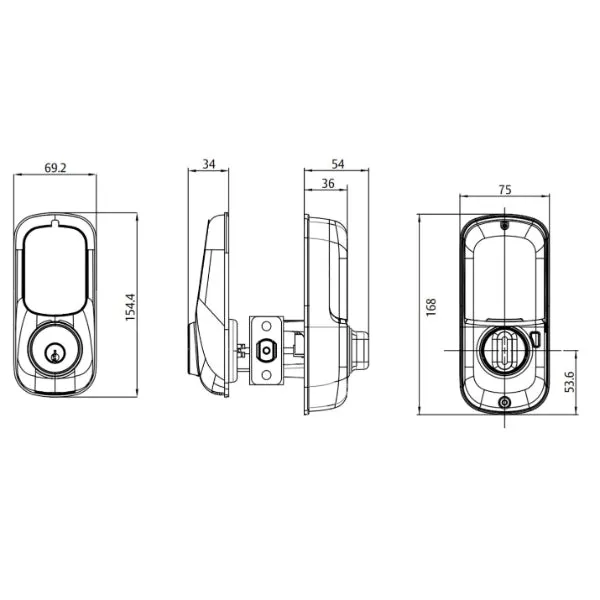 Yale Assure Keyed Electronic Digital Deadbolt Matt Black with Home Module