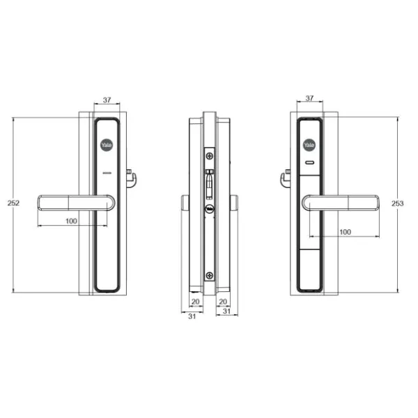 Yale Unity Security Screen Door Lock Silver