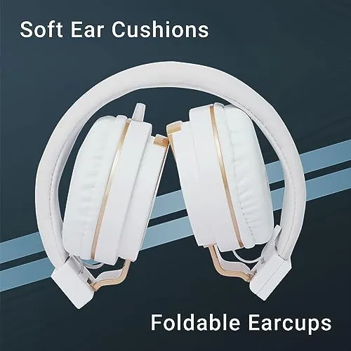 Zebronics Newly Launched Storm Wired On Ear Headphone with 3.5mm Jack, Built-in Microphone for Calling,1.5 Meter Cable, Soft Ear Cushion, Adjustable Headband,Foldable Ear Cups(White)