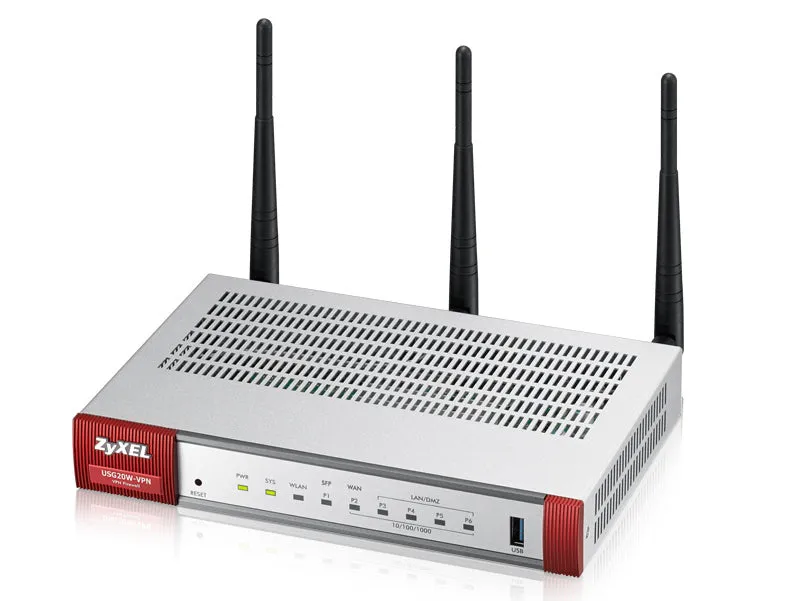 Zyxel Usg20w-Vpn-Eu0101f Wireless Router Gigabit Ethernet Dual-Band (2.4 Ghz / 5 Ghz) Grey, Red